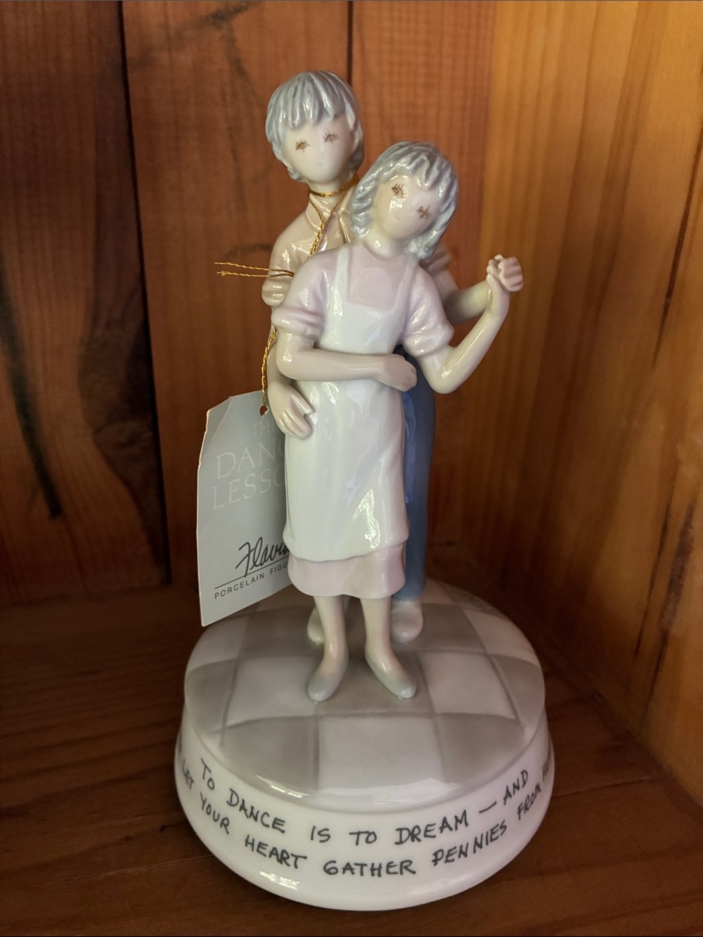 Vintage 1984 Flavia “The Dance Lesson” music box figurine.  Collector’s item.